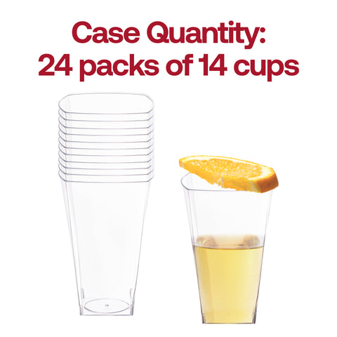 10 oz. Clear Square Disposable Plastic Cups