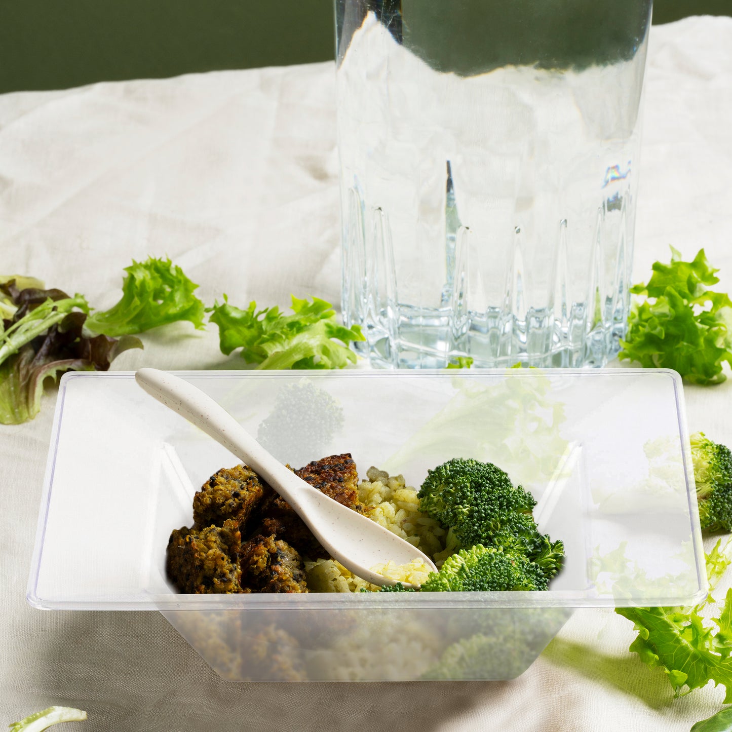 Clear Square Disposable Plastic Dessert Bowls (5 oz.)