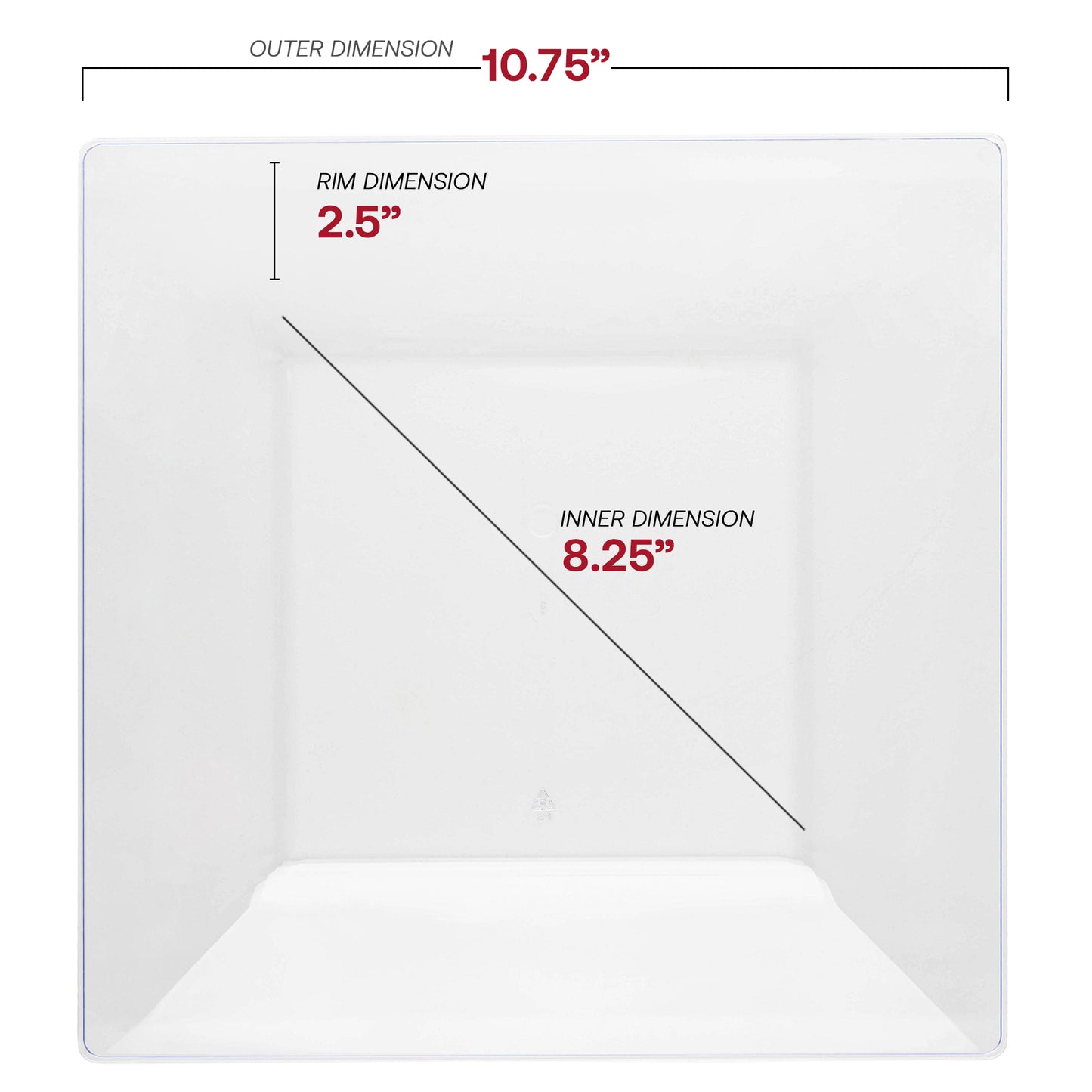 Clear Square Disposable Plastic Dinner Plates (10.75")