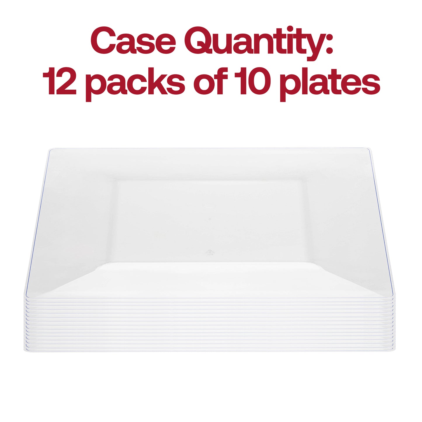 Clear Square Disposable Plastic Dinner Plates (10.75")