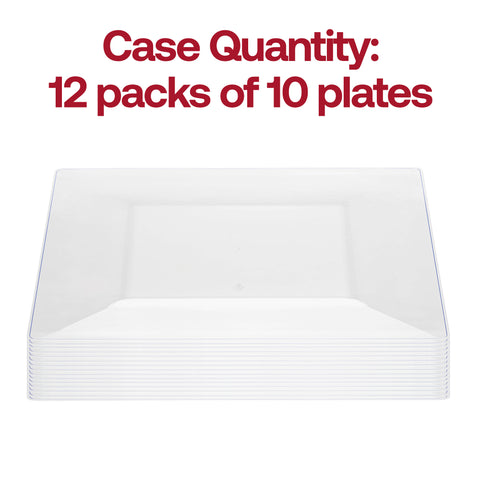 Clear Square Disposable Plastic Dinner Plates (10.75