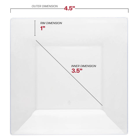 Clear Square Disposable Plastic Pastry Plates (4.5