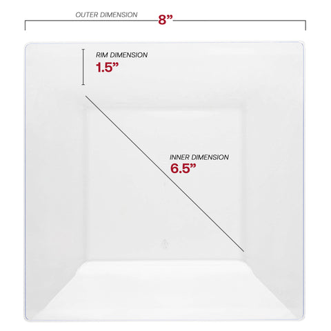 Clear Square Plastic Salad Plates (8