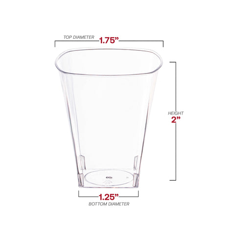 2 oz. Clear Square Disposable Plastic Shot Glasses