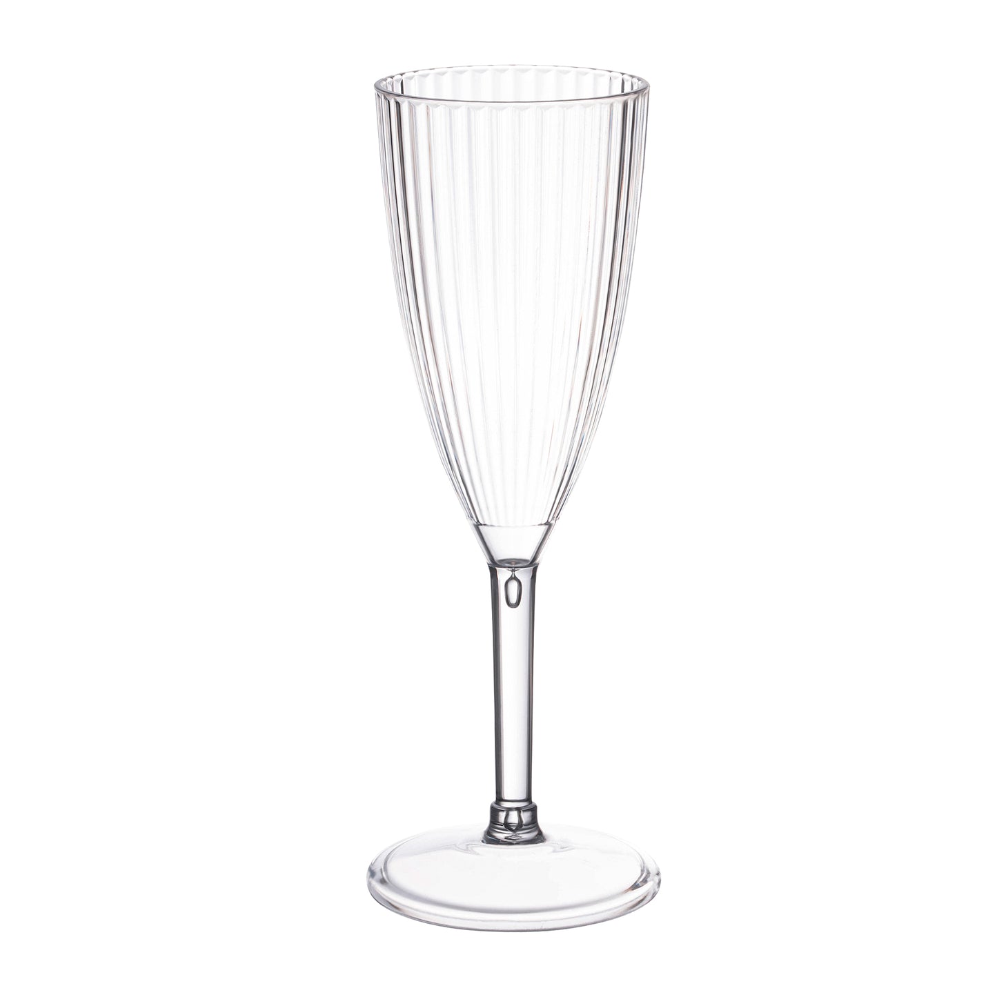8 oz. Clear Stripe Round Plastic Champagne Flutes