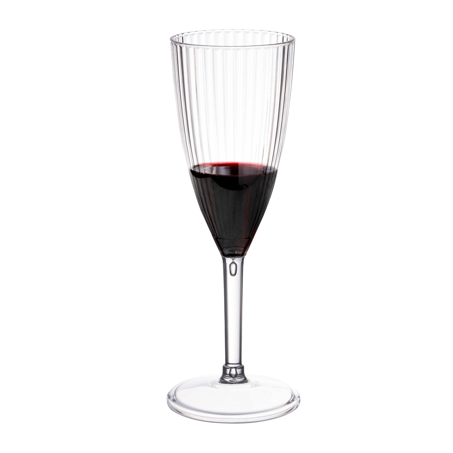 8 oz. Clear Stripe Round Plastic Champagne Flutes