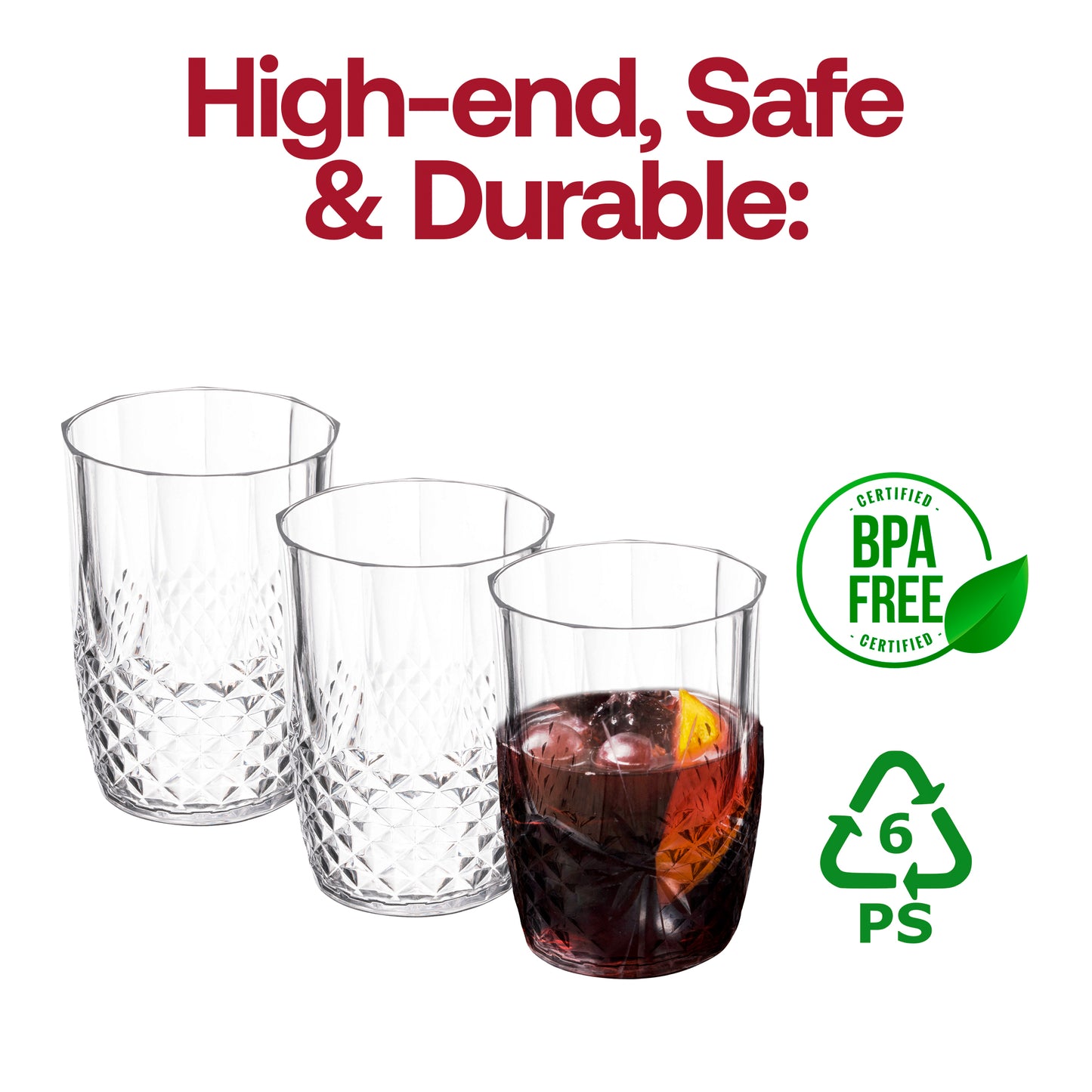 16 oz. Clear Stripe Round Plastic Tumblers