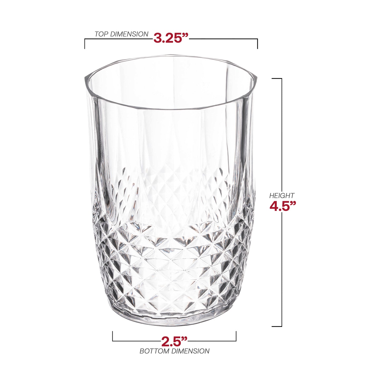 16 oz. Clear Stripe Round Plastic Tumblers