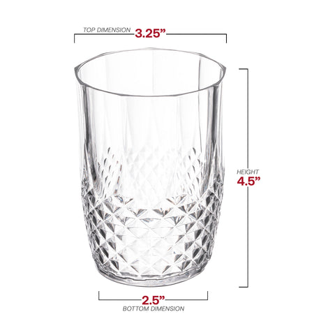 16 oz. Clear Stripe Round Plastic Tumblers