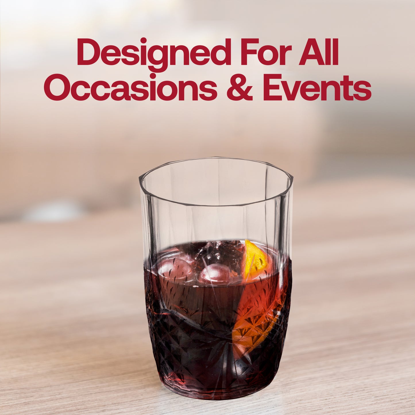 16 oz. Clear Stripe Round Plastic Tumblers