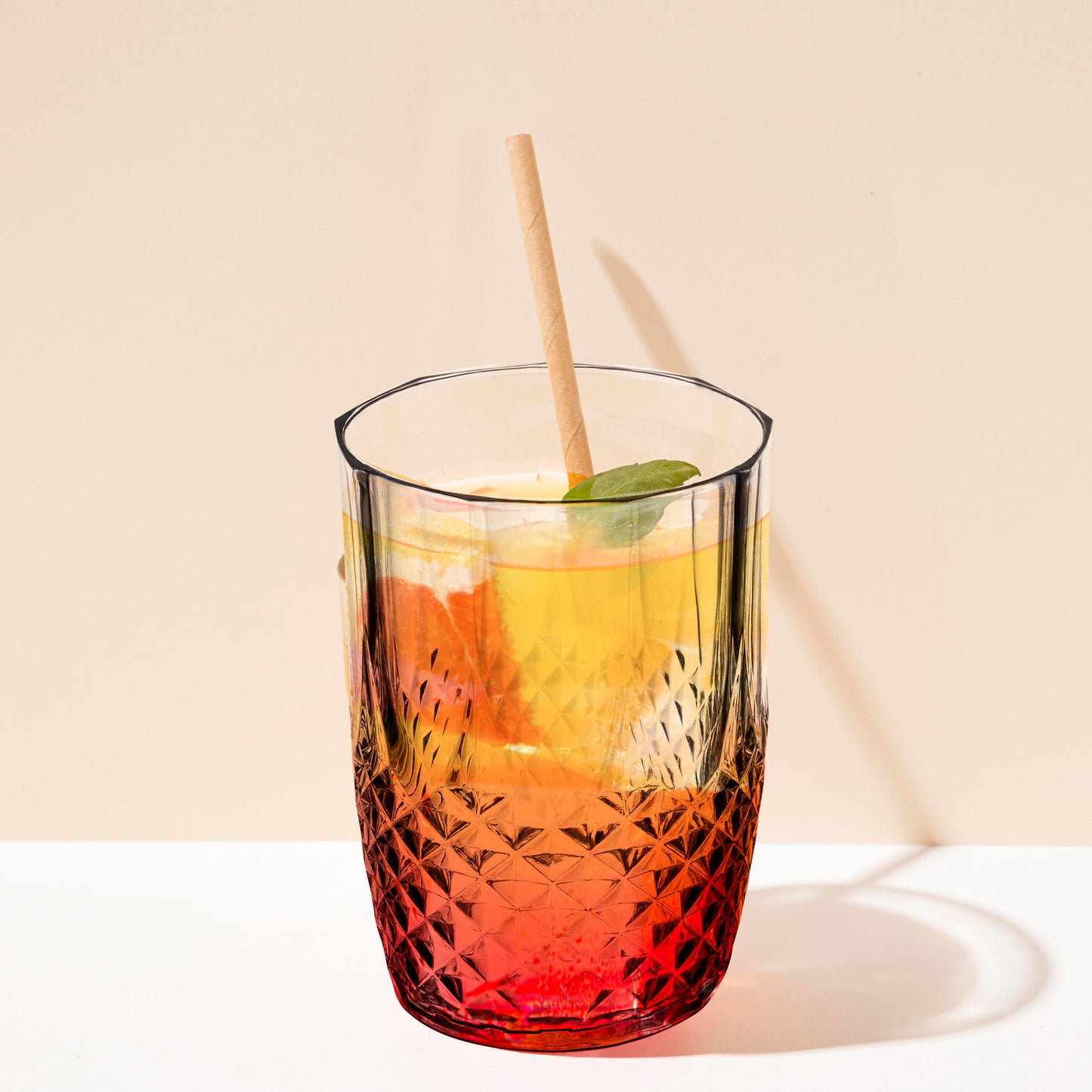 16 oz. Clear Stripe Round Plastic Tumblers