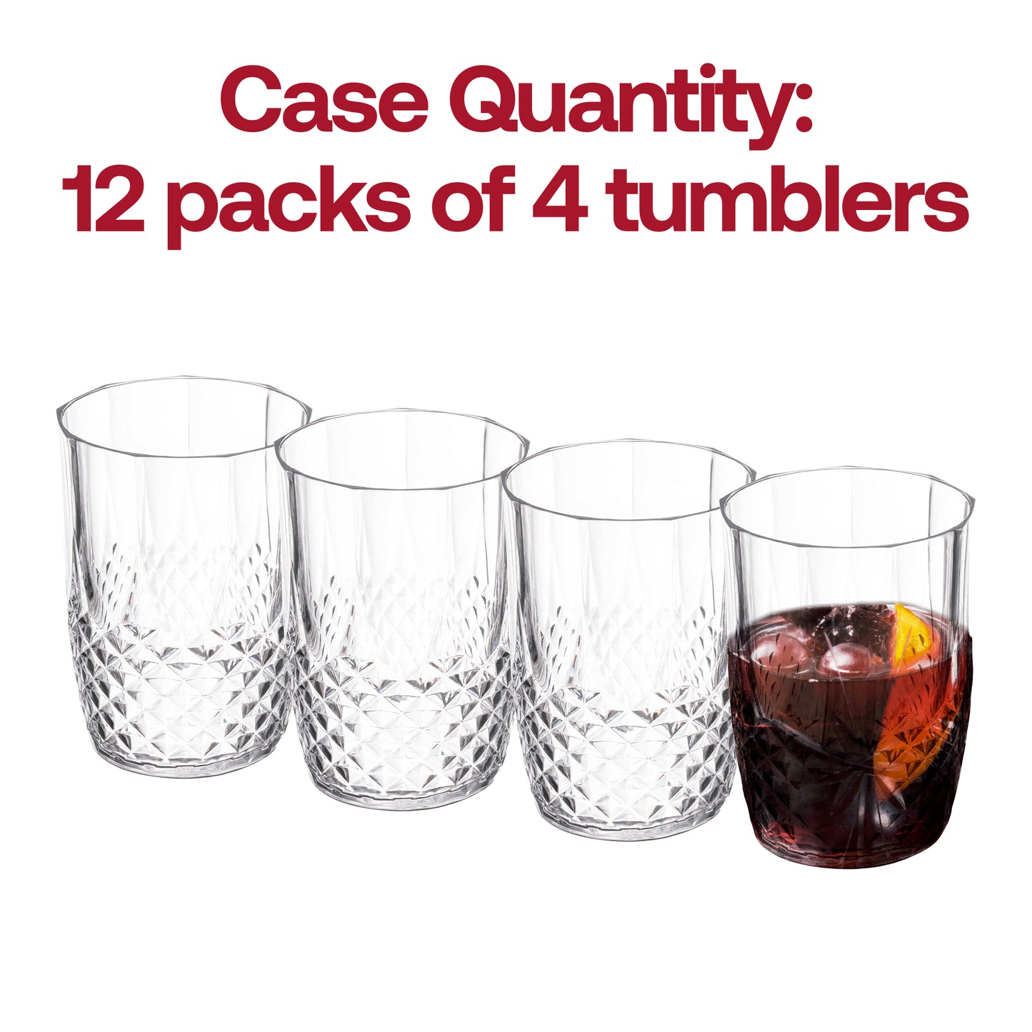 16 oz. Clear Stripe Round Plastic Tumblers