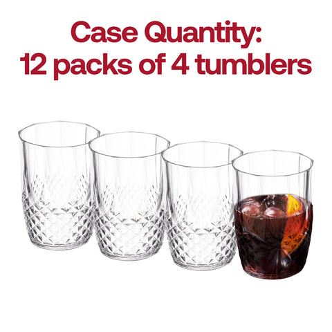 16 oz. Clear Stripe Round Plastic Tumblers