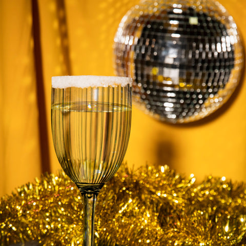 12 oz. Clear Stripe Round Plastic Wine Flutes