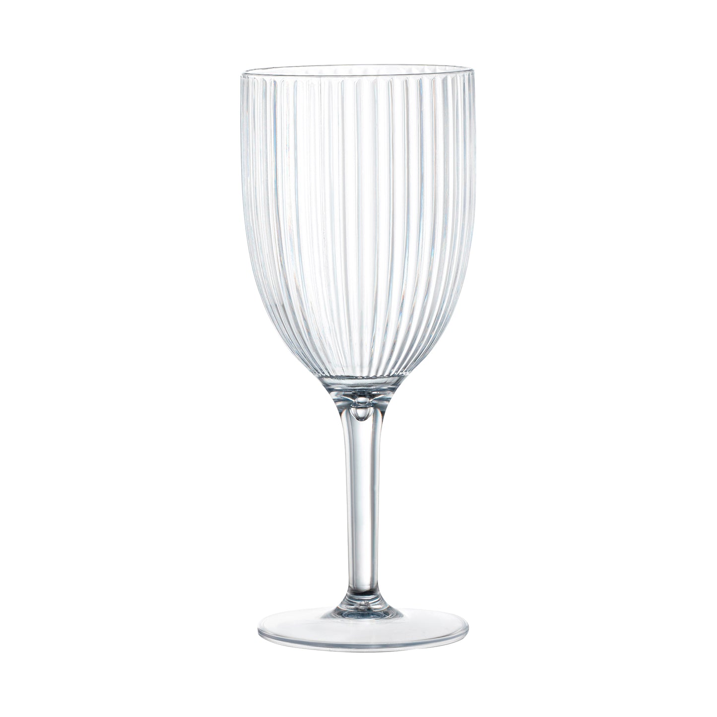 12 oz. Clear Stripe Round Plastic Wine Flutes