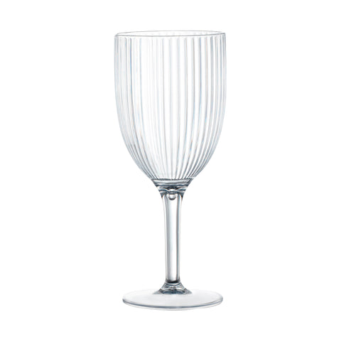12 oz. Clear Stripe Round Plastic Wine Flutes