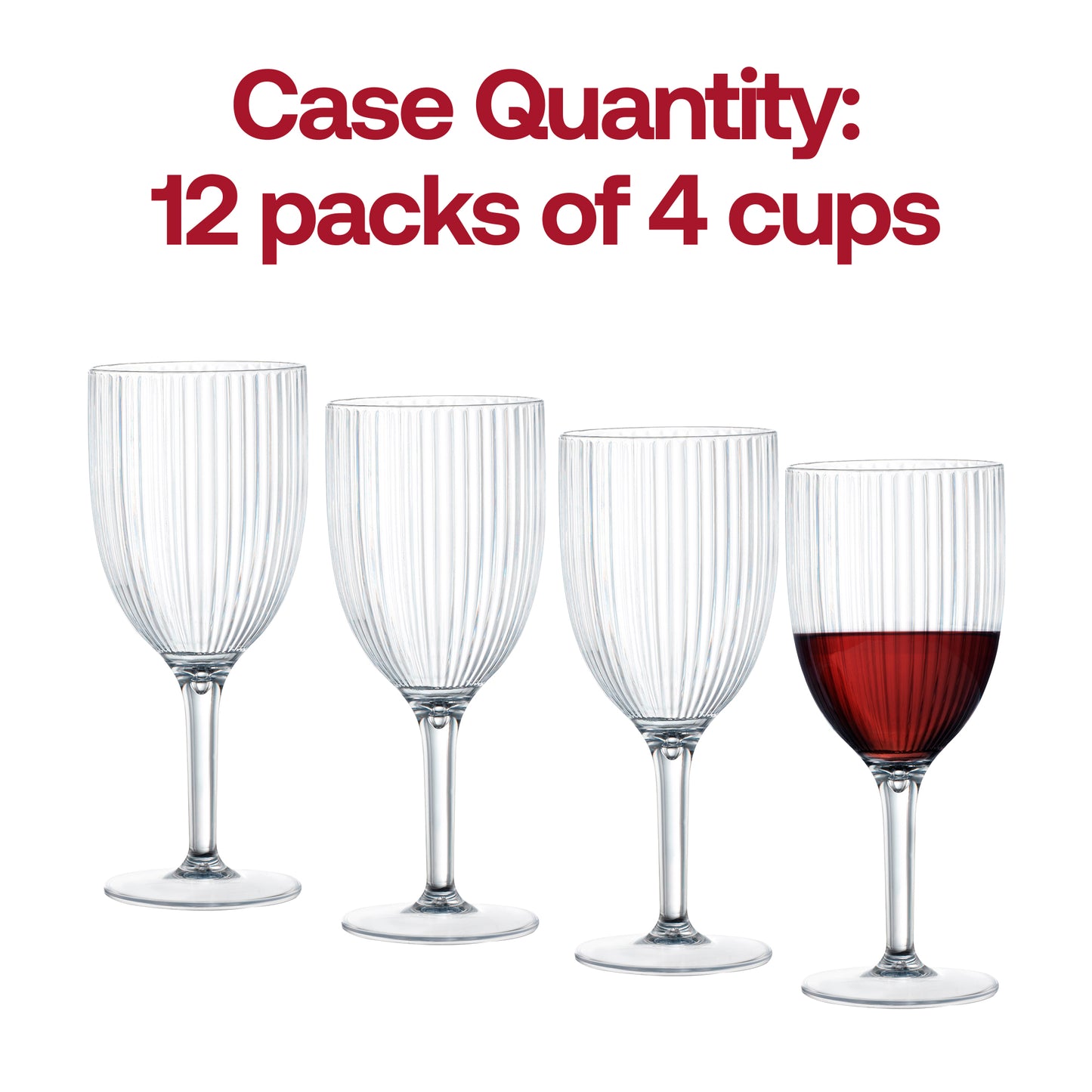 12 oz. Clear Stripe Round Plastic Wine Flutes