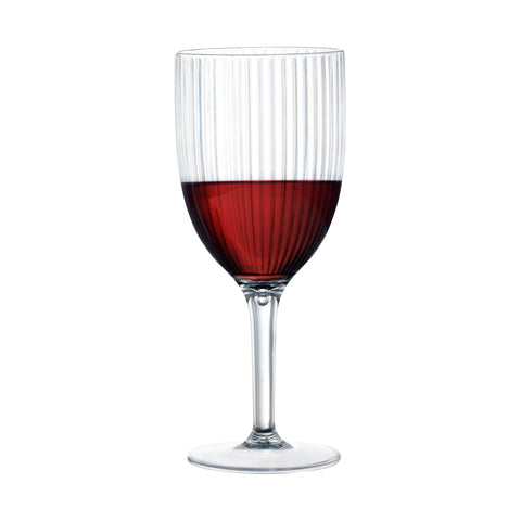 12 oz. Clear Stripe Round Plastic Wine Flutes