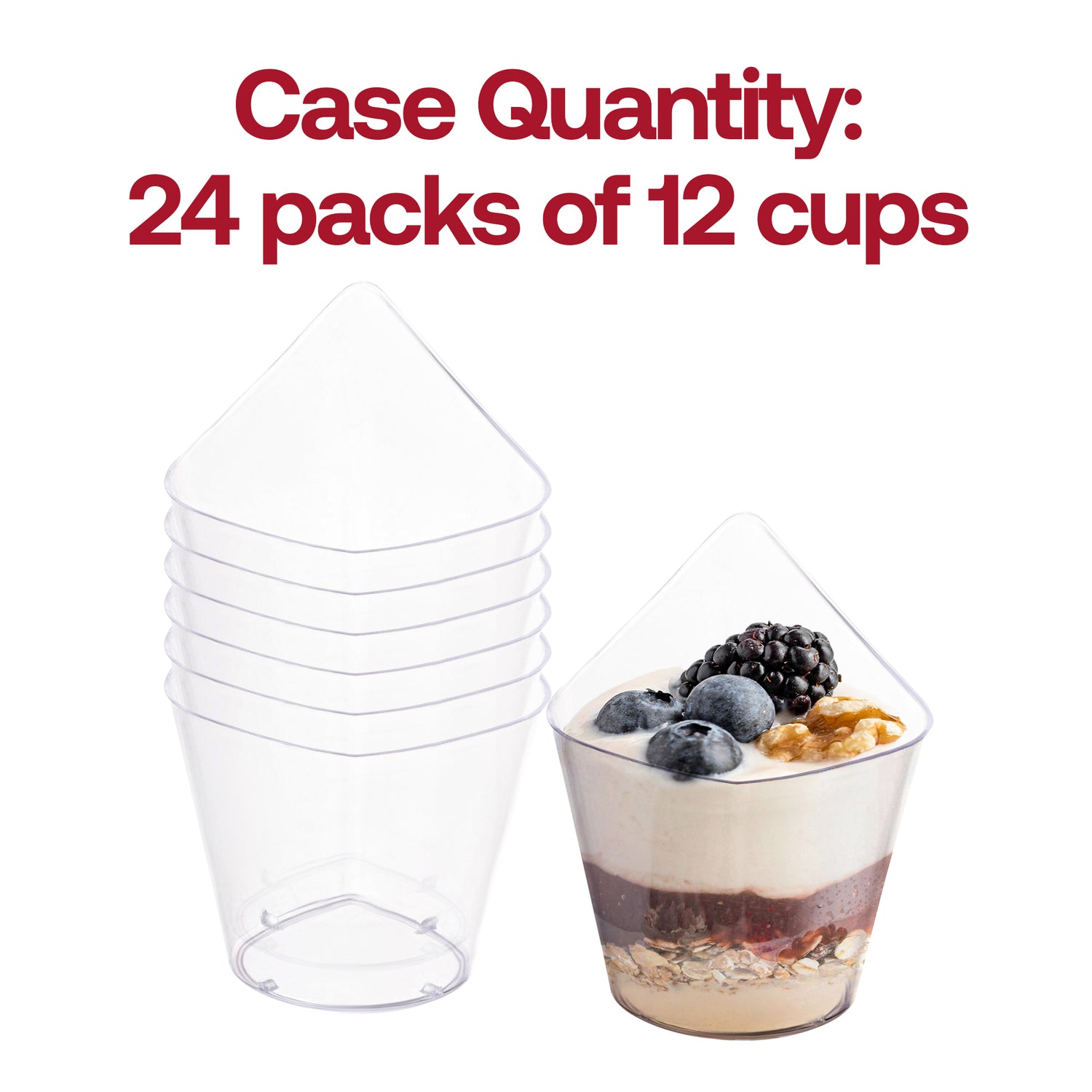 4 oz. Clear Teardrop Disposable Plastic Cups Quantity | The Kaya Collection
