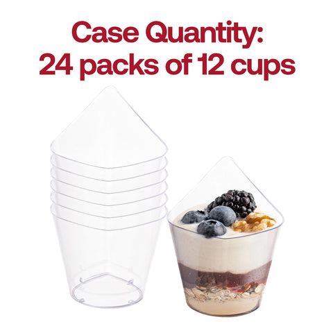 4 oz. Clear Teardrop Disposable Plastic Cups Quantity | The Kaya Collection