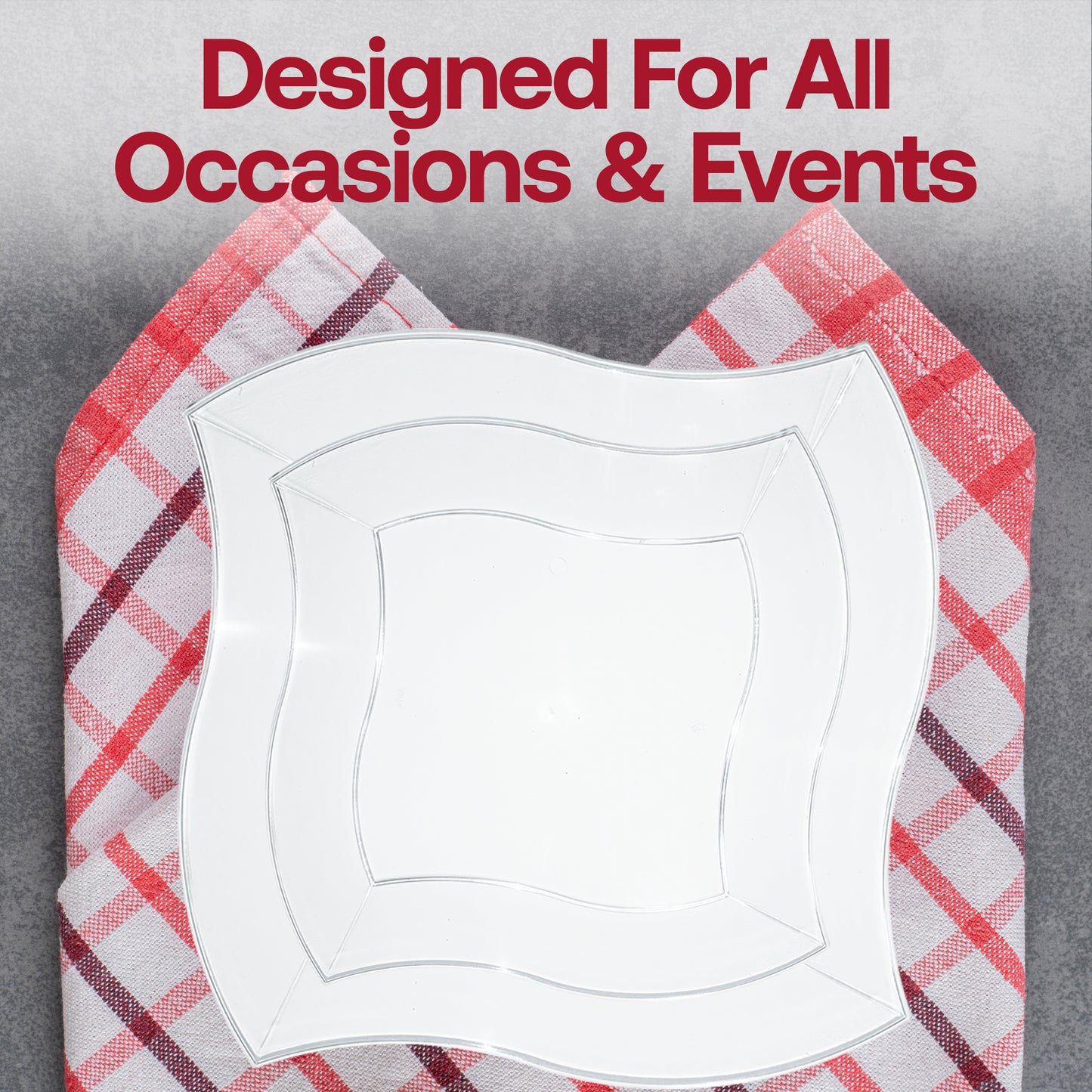 Clear Wave Disposable Plastic Dinner Plates (10")
