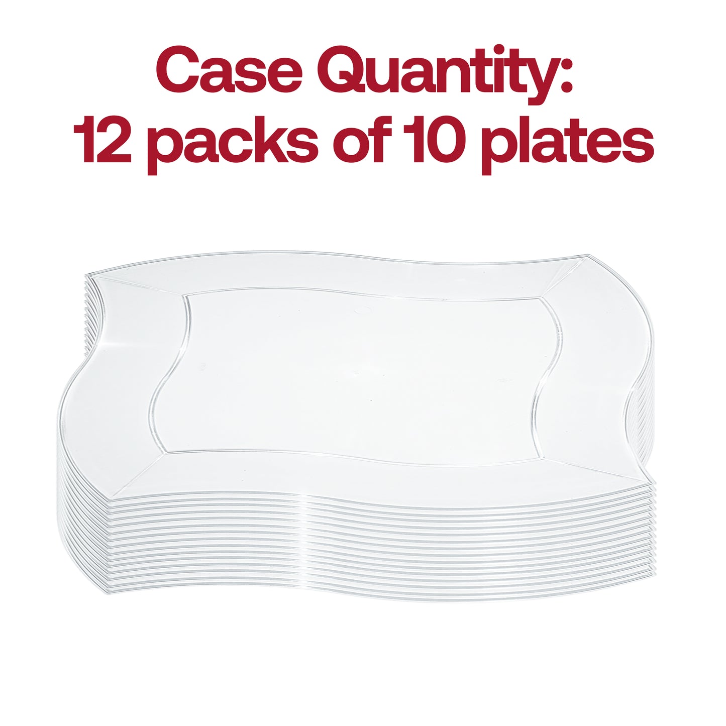 Clear Wave Disposable Plastic Dinner Plates (10")