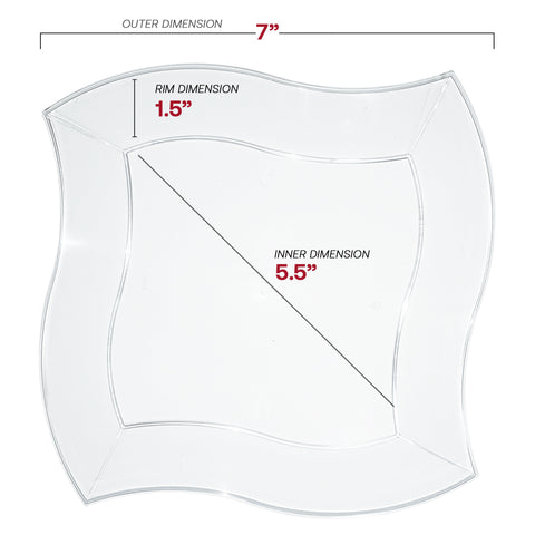 Clear Wave Plastic Salad Plates (7