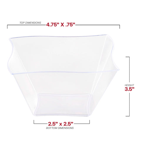 Clear Wave Plastic Soup Bowls (14 oz.) Dimension | The Kaya Collection