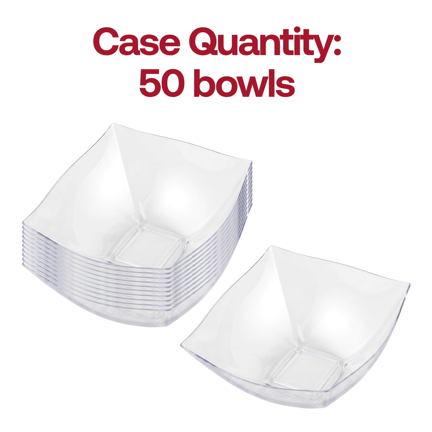32 oz Clear Wave Square Bowls