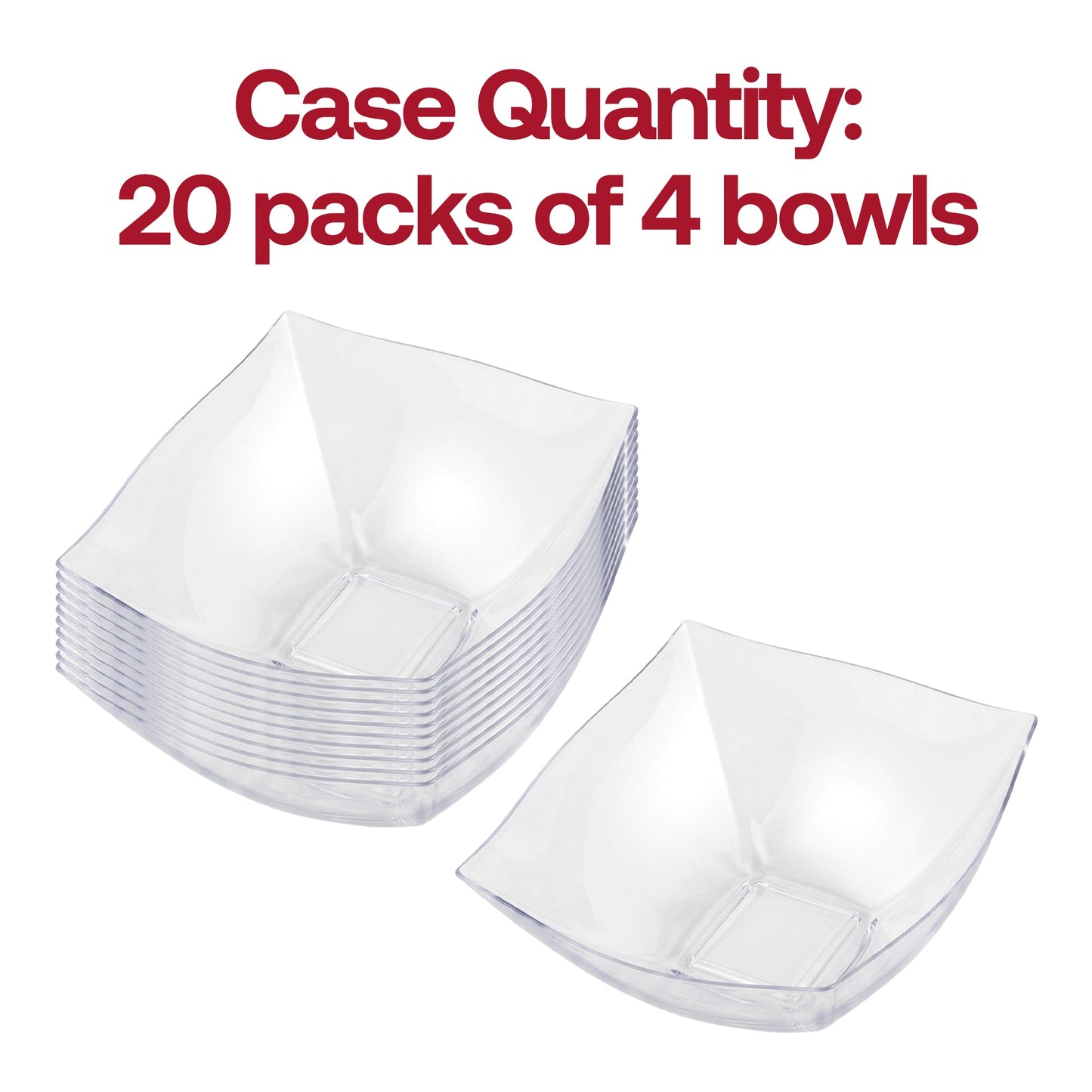 8 oz Clear Wave Square Bowls