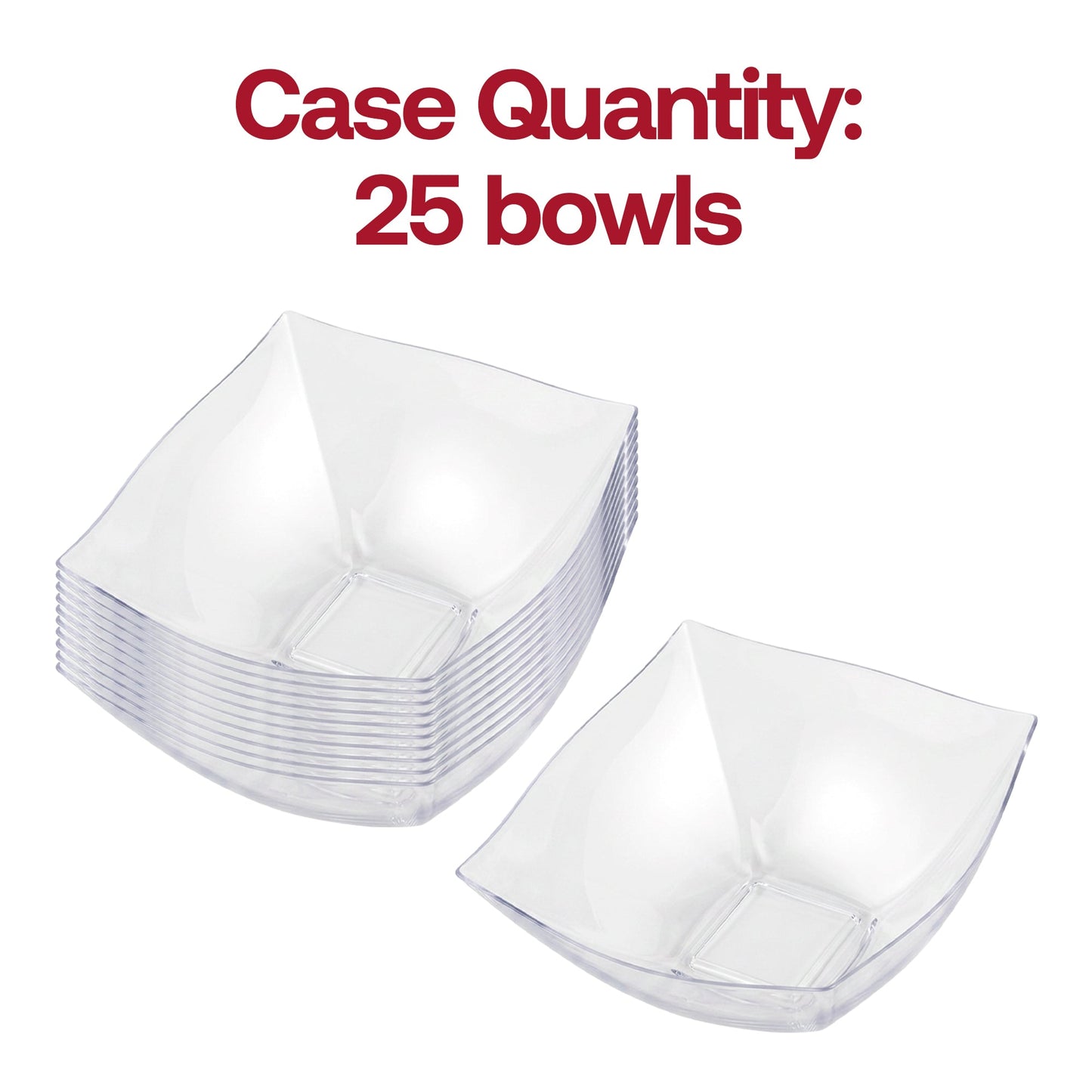 128 oz Clear Wave Square Bowls
