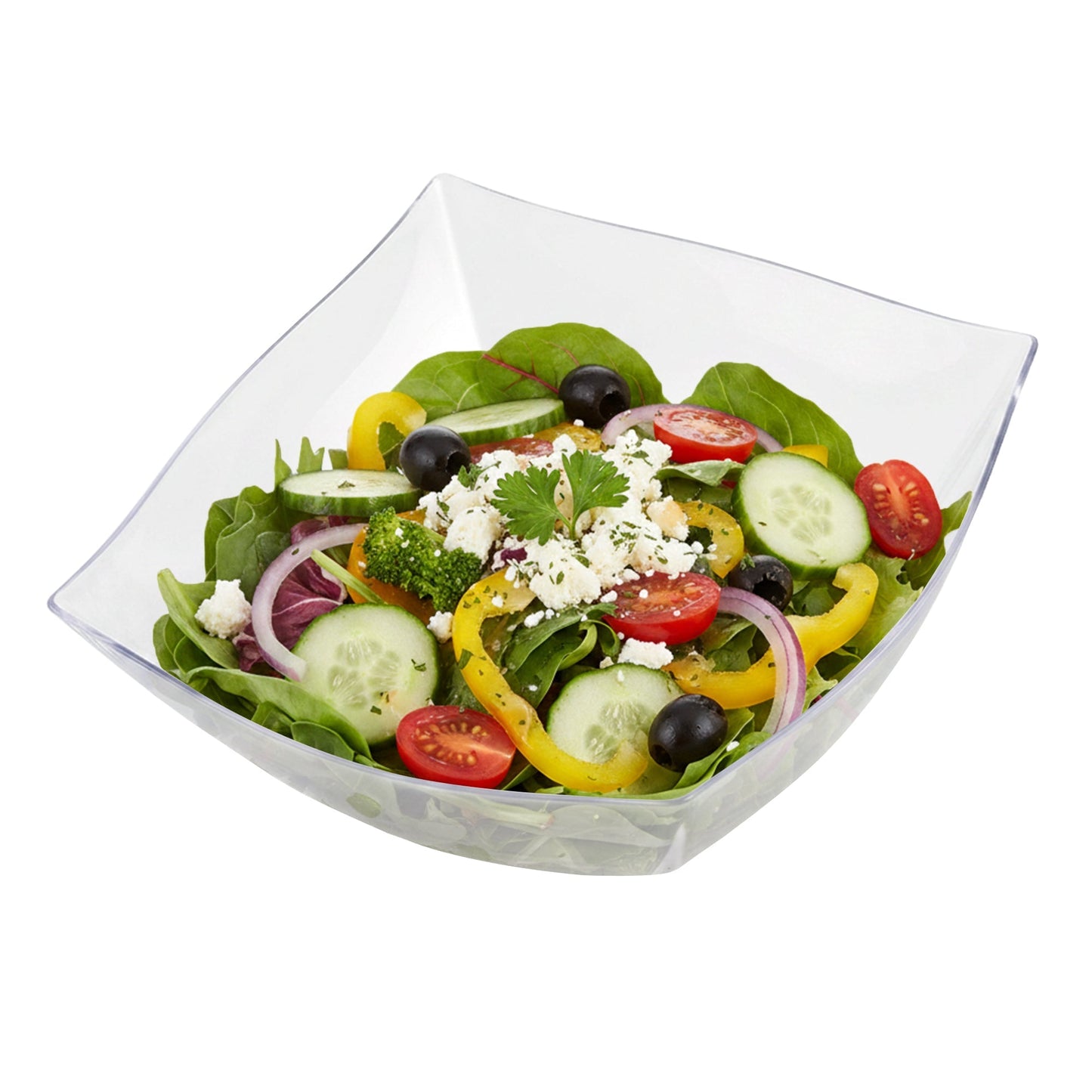 32 oz Clear Wave Square Bowls