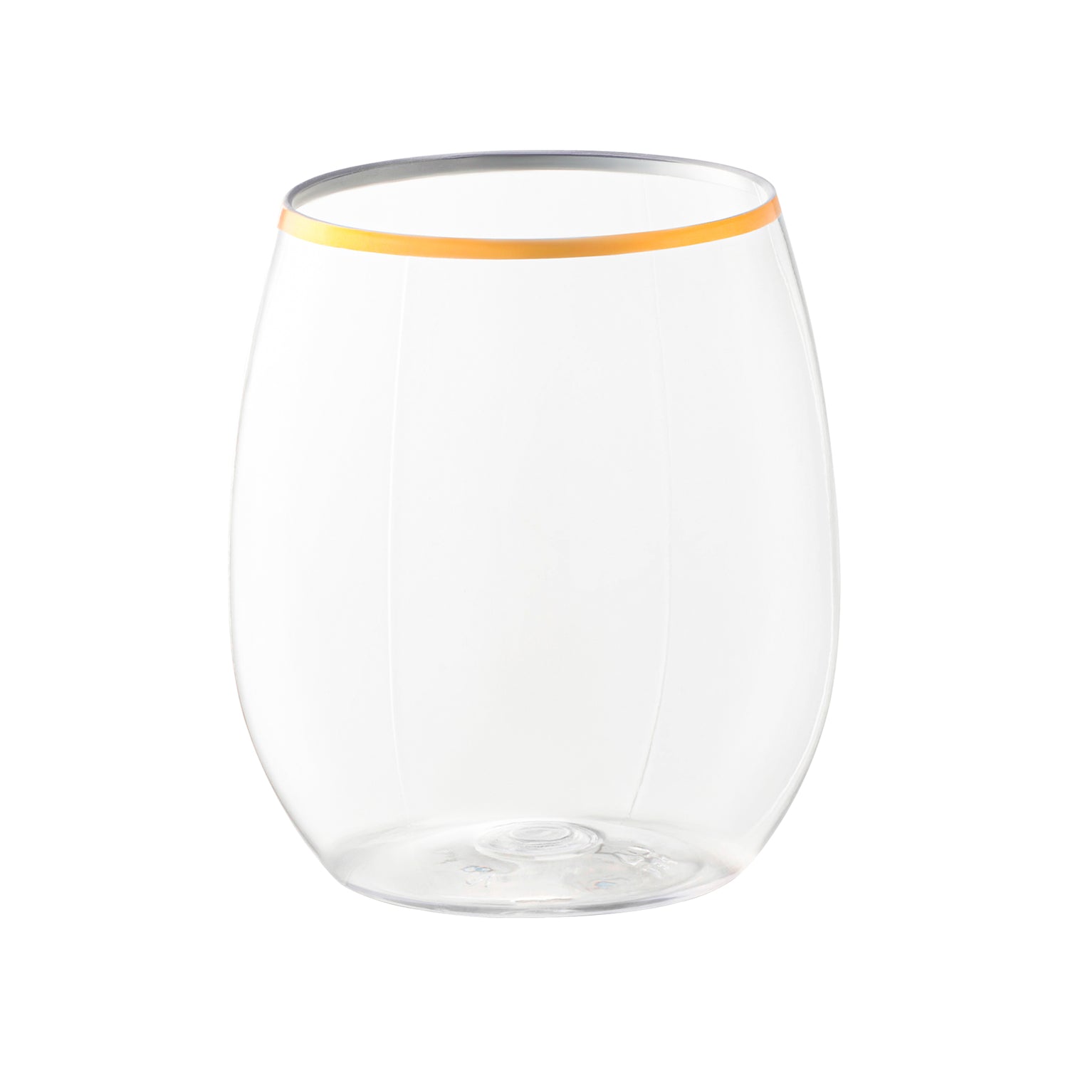 Plastic Wine Glass - Clear Gold Rim Glasses