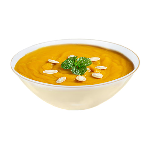 Clear with Gold Rim Organic Round Plastic Bowls (32 oz.)