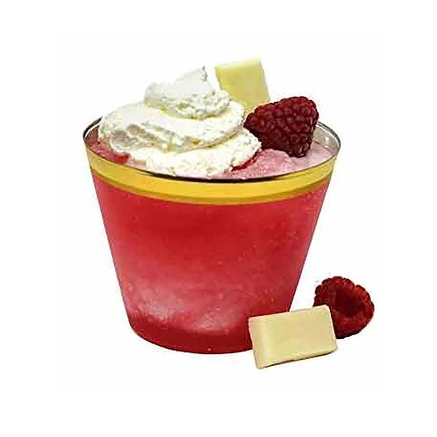 9 oz. Clear with Gold Rim Round Disposable Plastic Cups