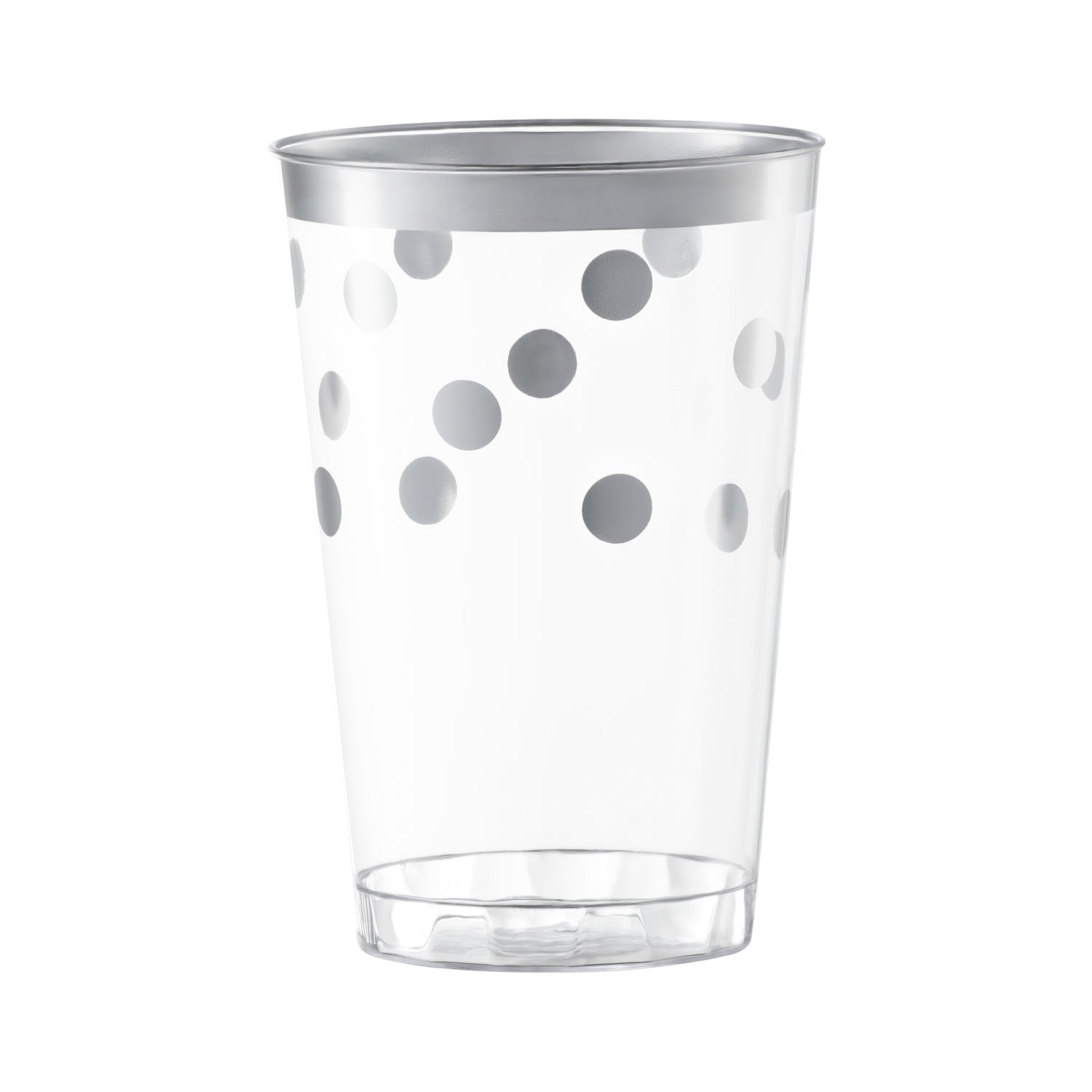 12 oz. Clear with Silver Dots Round Disposable Plastic Tumblers Main | The Kaya Collection