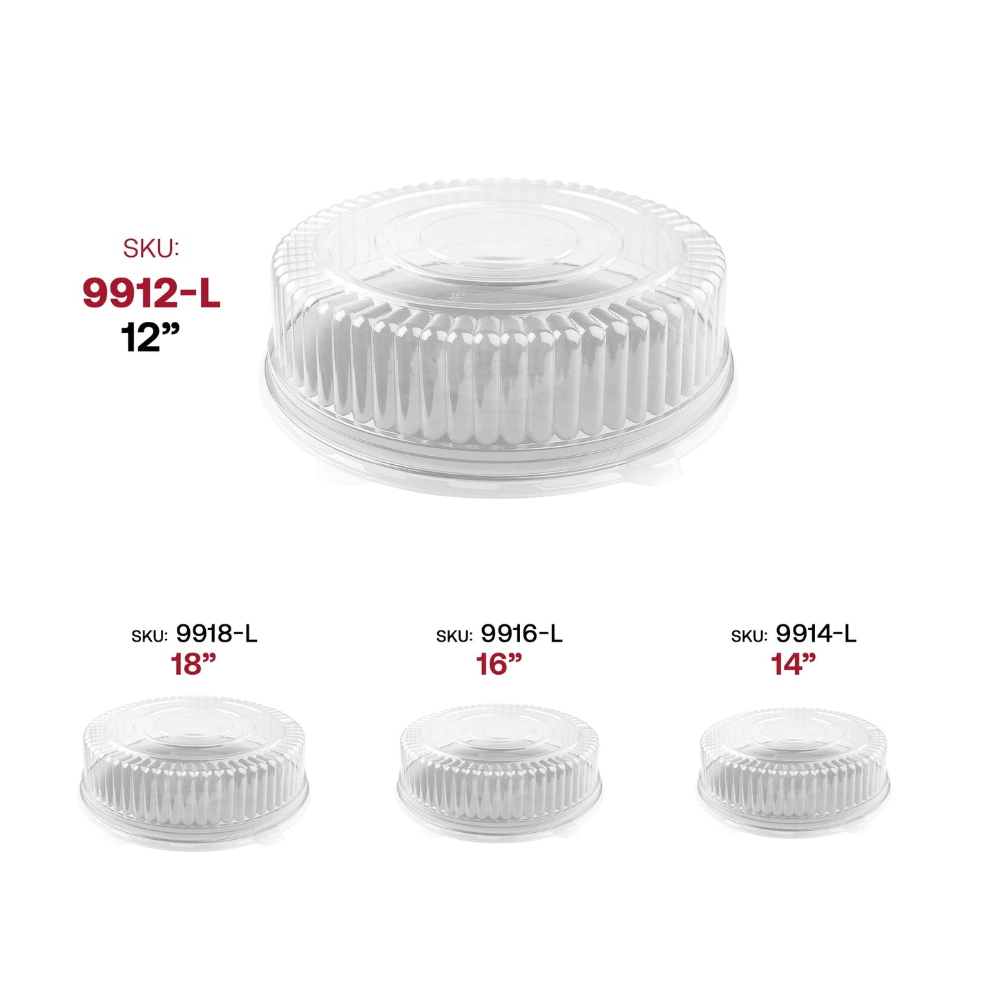 12" Clear Round Plastic Tray Lids