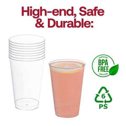 14 oz. Clear Disposable Plastic Tumblers
