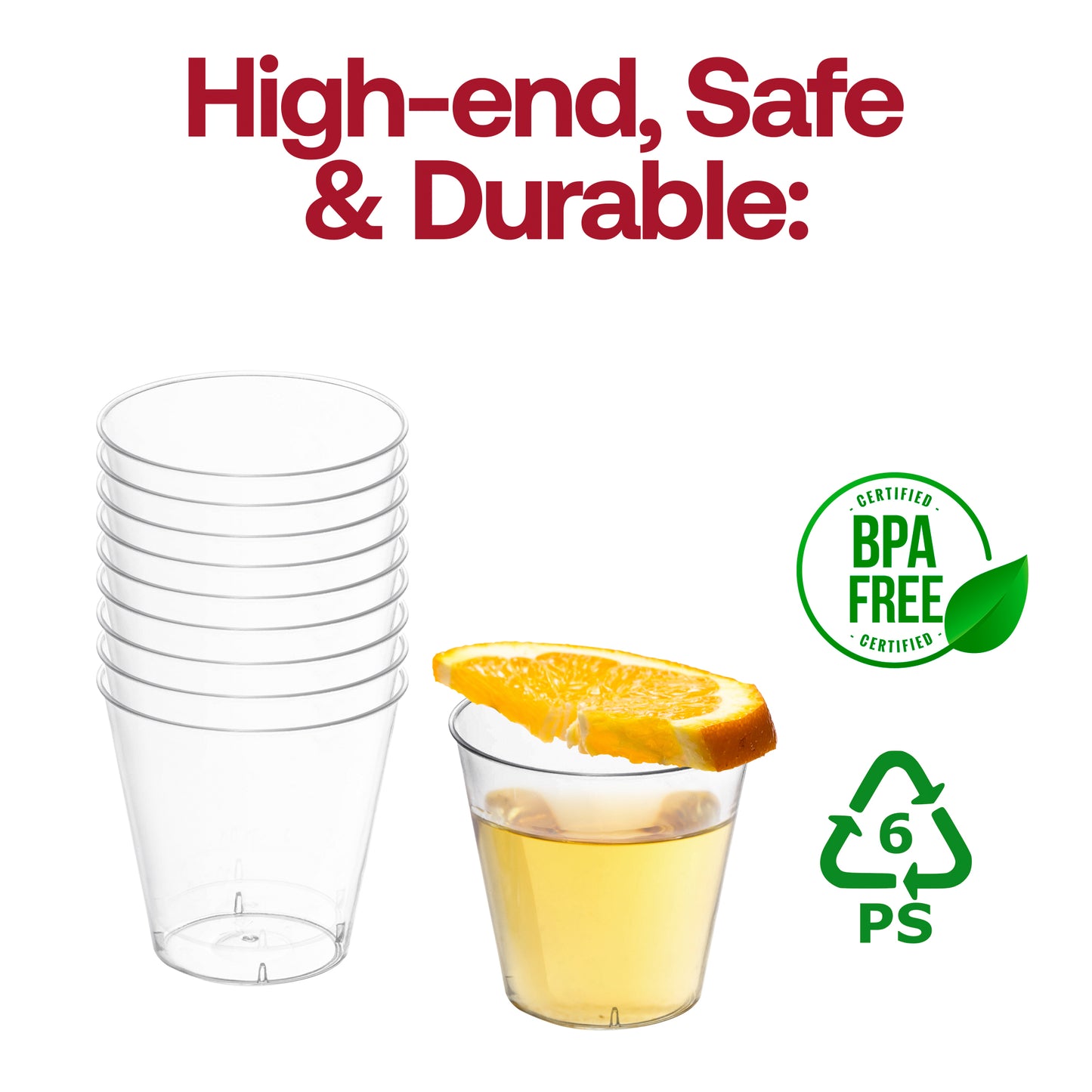 9 oz. Fancy Crystal Clear Disposable Plastic Party Cups