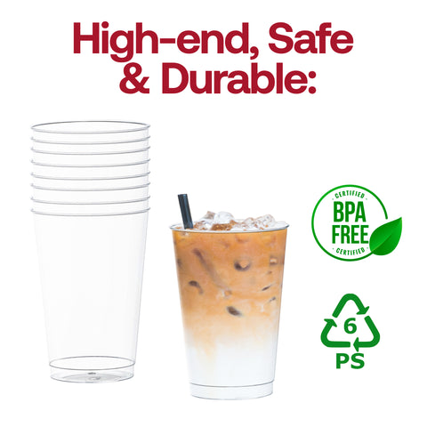 12 oz. Crystal Clear Disposable Plastic Party Cups