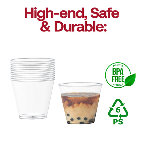 5 oz. Crystal Clear Disposable Plastic Party Cups