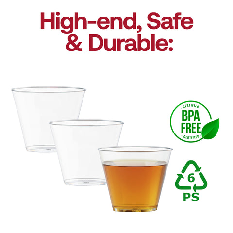 9 oz. Fancy Crystal Clear Disposable Plastic Party Cups