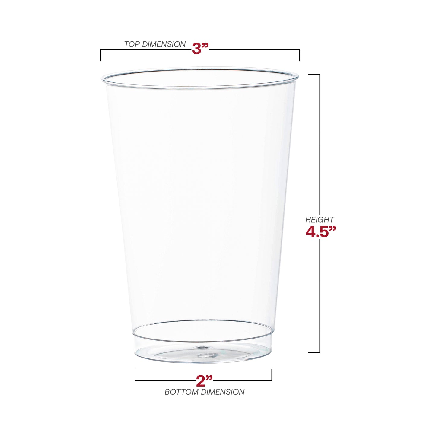 12 oz. Crystal Clear Disposable Plastic Party Cups