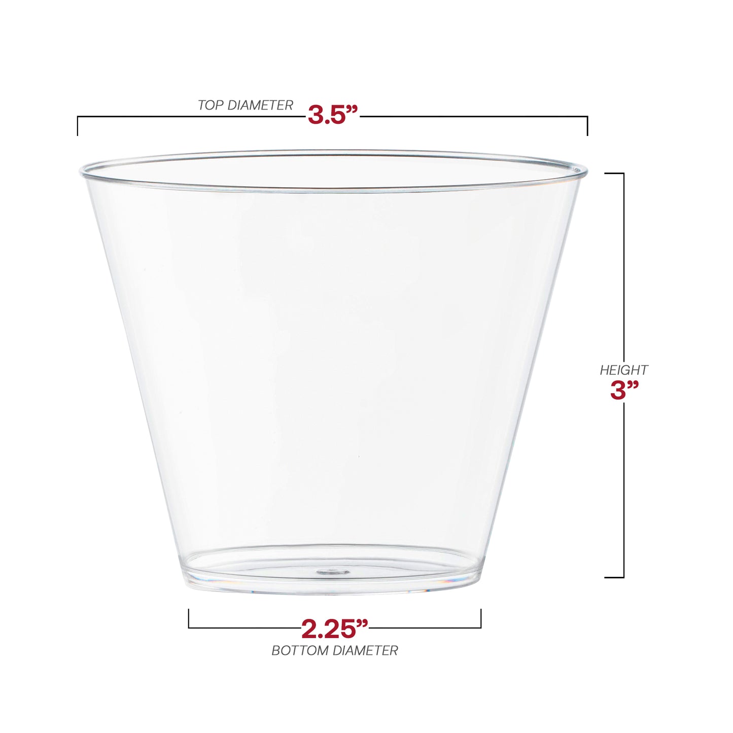 9 oz. Fancy Crystal Clear Disposable Plastic Party Cups