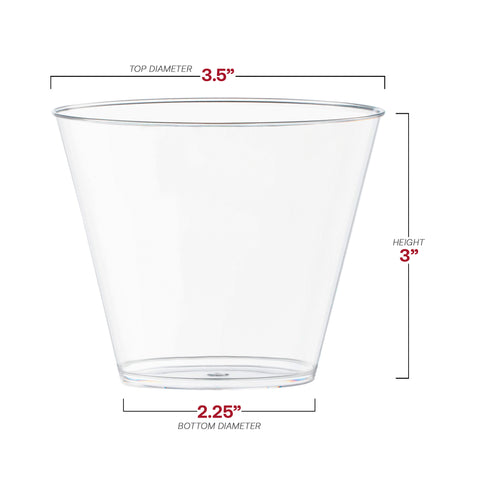 9 oz. Fancy Crystal Clear Disposable Plastic Party Cups