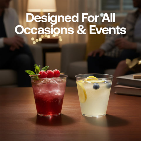 9 oz. Fancy Crystal Clear Disposable Plastic Party Cups