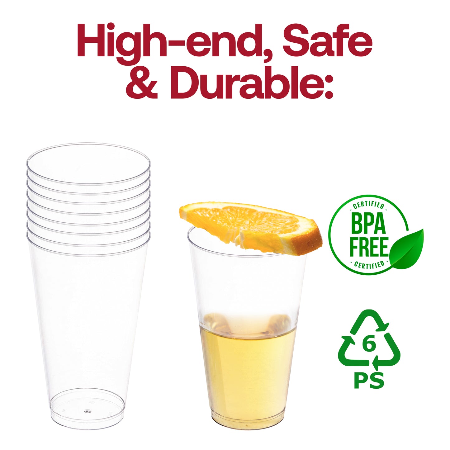 16 oz. Crystal Clear Tall Disposable Plastic Iced Tea Cups