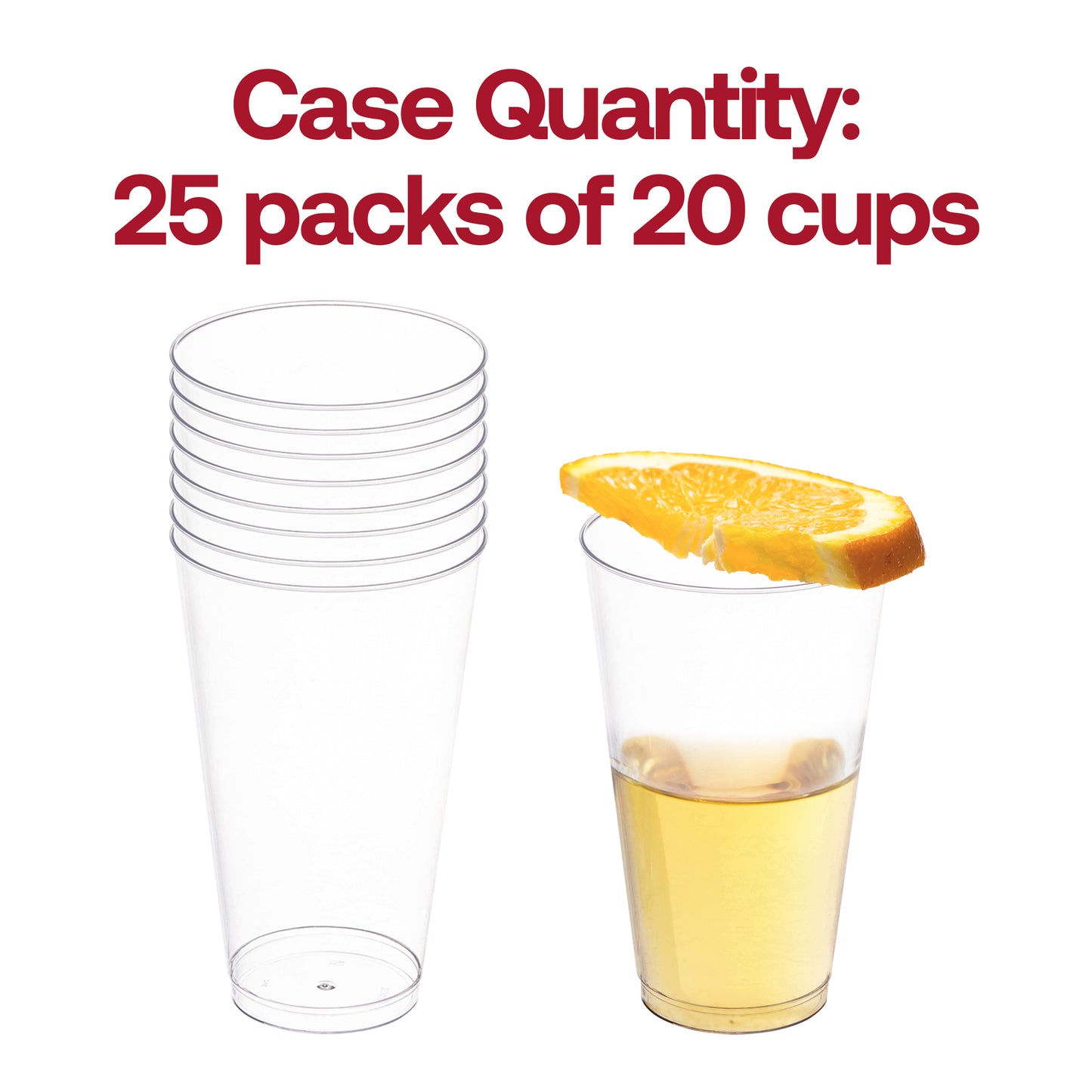16 oz. Crystal Clear Tall Disposable Plastic Iced Tea Cups