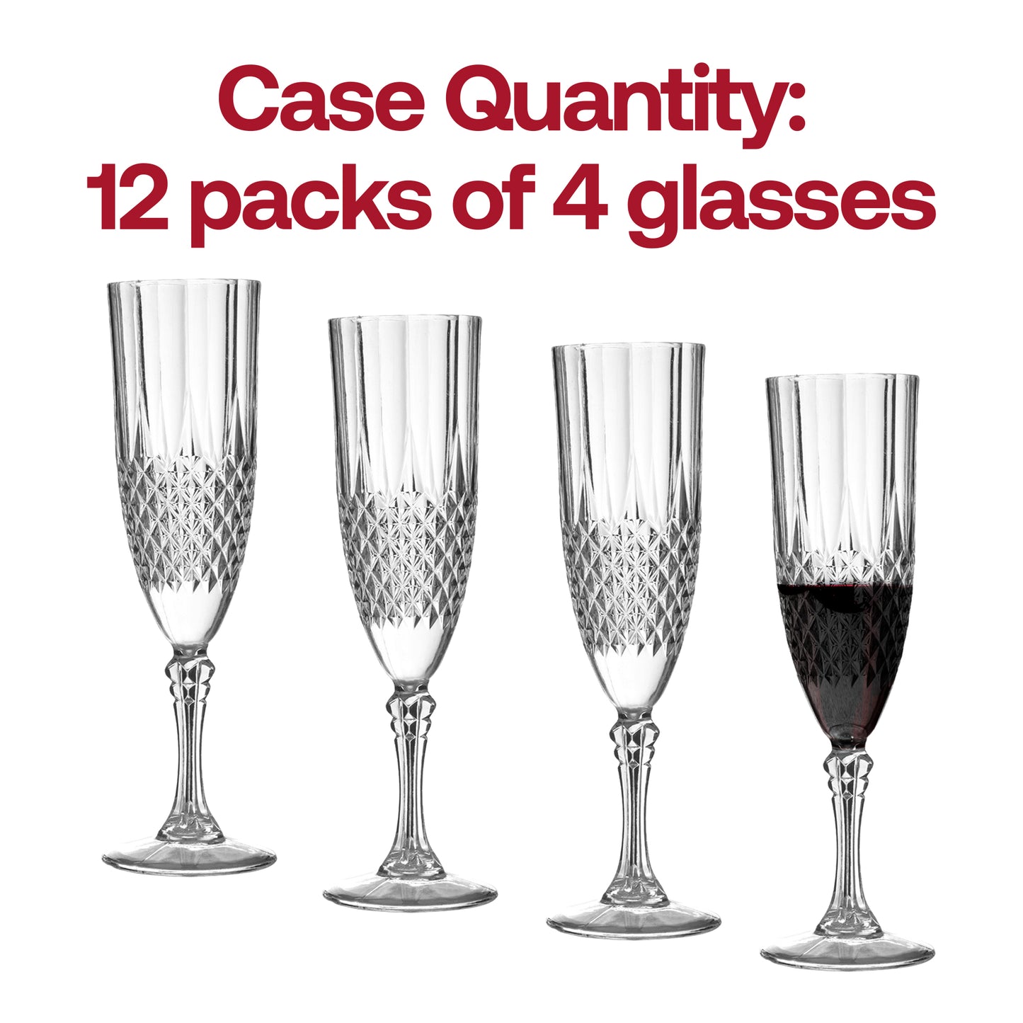 8 oz. Crystal Cut Disposable Plastic Champagne Flutes