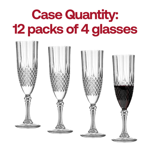 8 oz. Crystal Cut Disposable Plastic Champagne Flutes